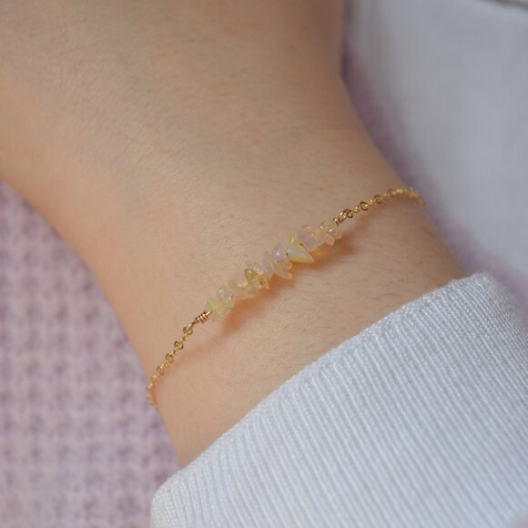 Opal Chip Row Bracelet in Gold - Picture 4 of 10